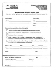 Vehicle Exception Request Form