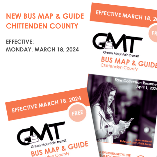 NewBus Map & Guide for Chittenden County