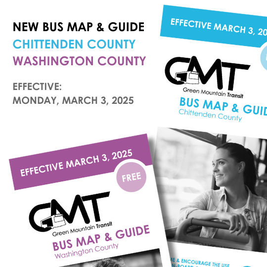 New Bus Map & Guides for Chittenden and Washington Counties