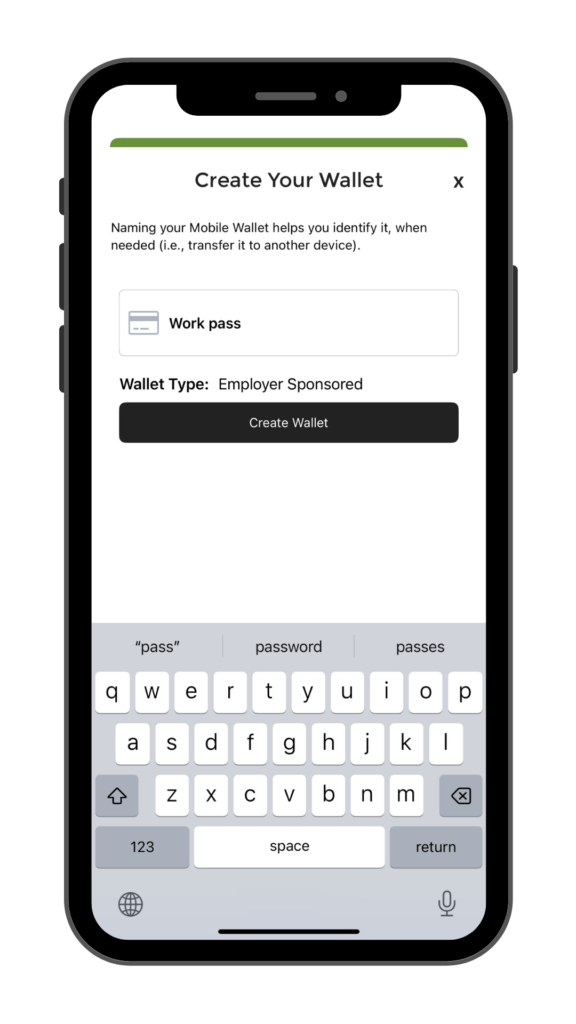 Create mobile wallet screen in the Ride Ready app