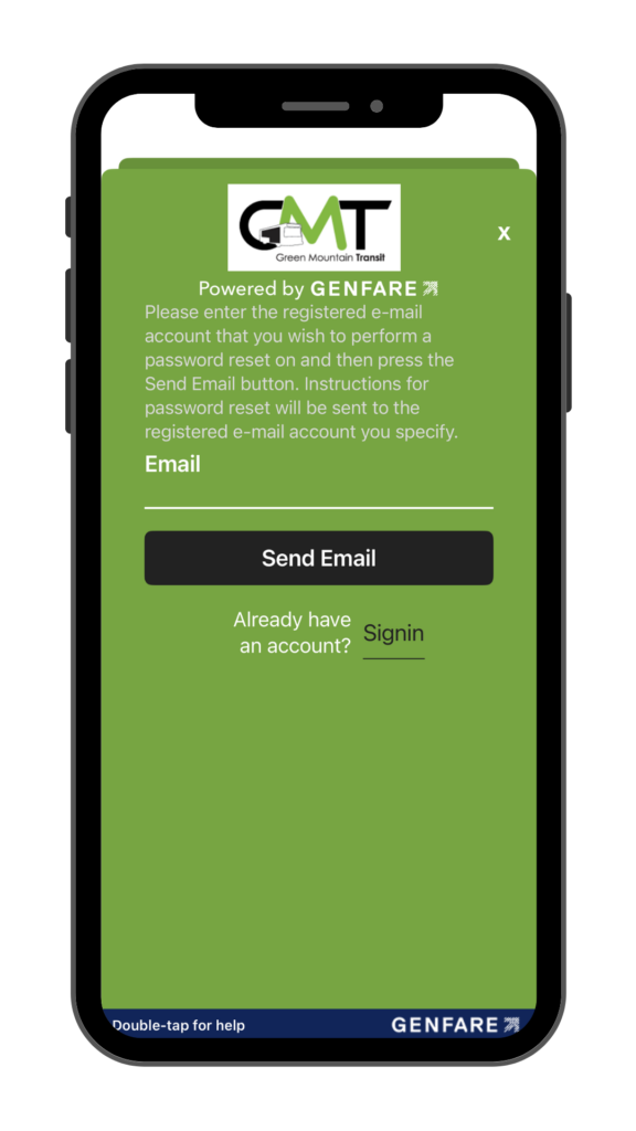 Enter email address field with Send Email button.