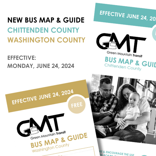 New Bus Map & Guides for Chittenden & Washington Counties